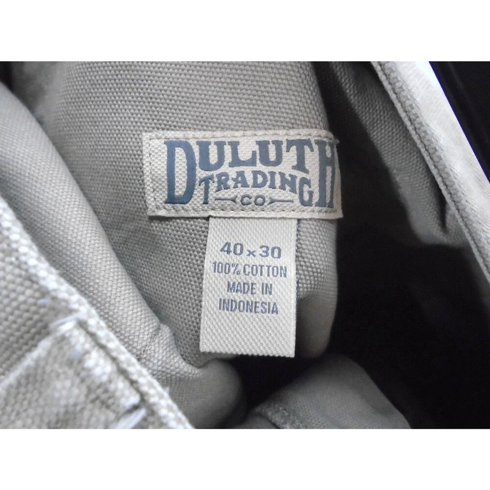 Duluth Trading Pants Mens Size 40x30 Beige Fire Hose Straight Leg Fend of Finish - Picture 3 of 11